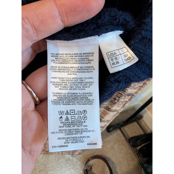 Brooks Brothers Red Fleece Wool Cardigan Sweater Full Zip Up Front Men's Large - Picture 8 of 10